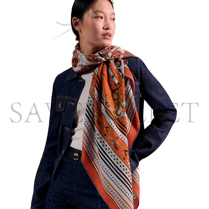 HERMÈS FESTIVAL DES AMAZONES BANDANA SHAWL 140 H244217S 05 (137*136cm)